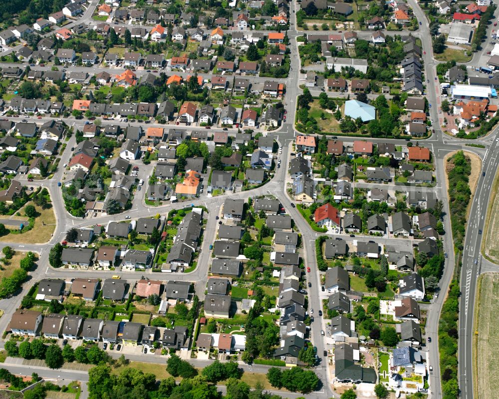 Waghäusel from above - Single-family residential area of settlement on street Kniebisstrasse in Waghaeusel in the state Baden-Wuerttemberg, Germany