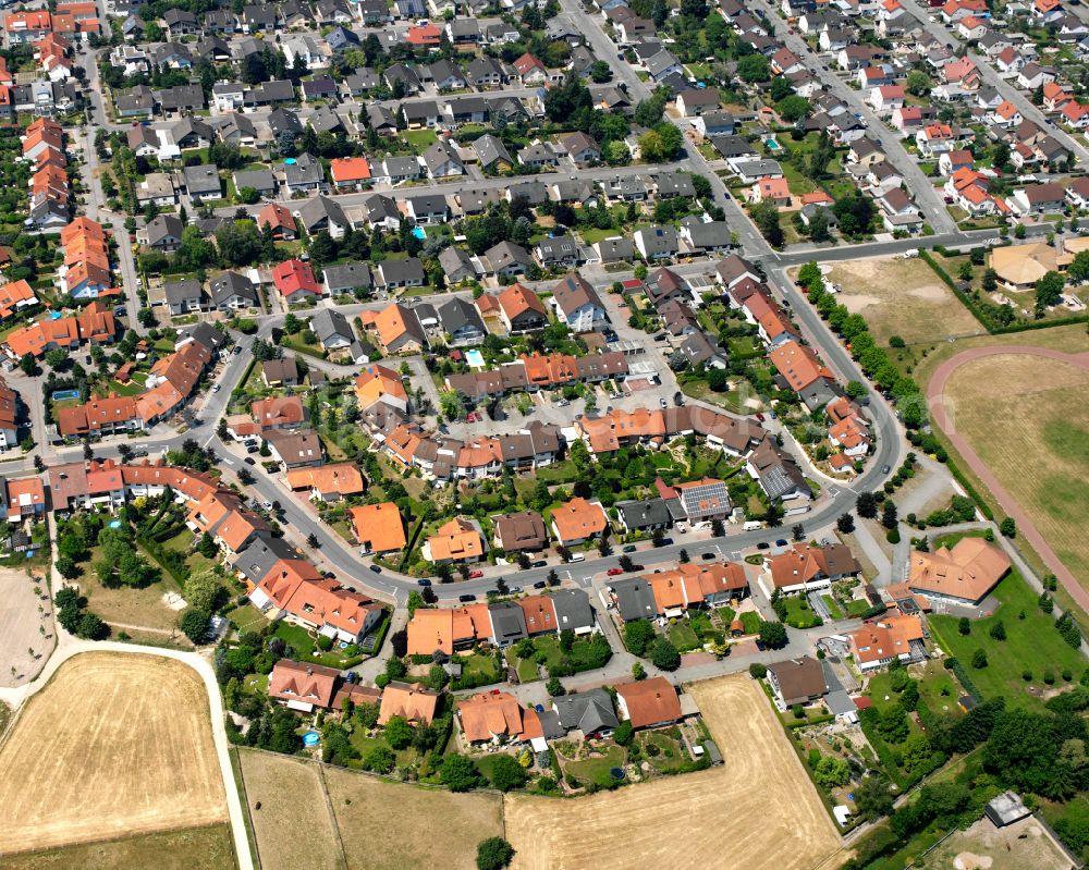 Aerial image Waghäusel - Single-family residential area of settlement on street Vogesenstrasse in the district Kirrlach in Waghaeusel in the state Baden-Wuerttemberg, Germany