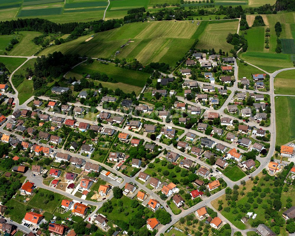 Walddorf from the bird's eye view: Single-family residential area of settlement in Walddorf in the state Baden-Wuerttemberg, Germany