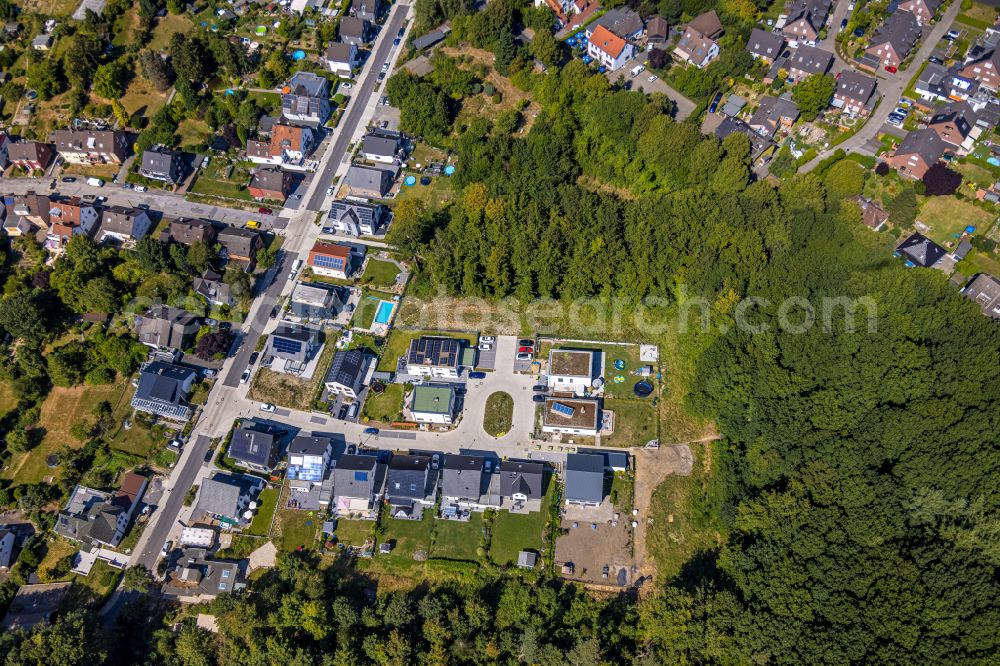 Aerial image Witten - Single-family residential area of settlement on Waldstrasse in Witten at Ruhrgebiet in the state North Rhine-Westphalia, Germany