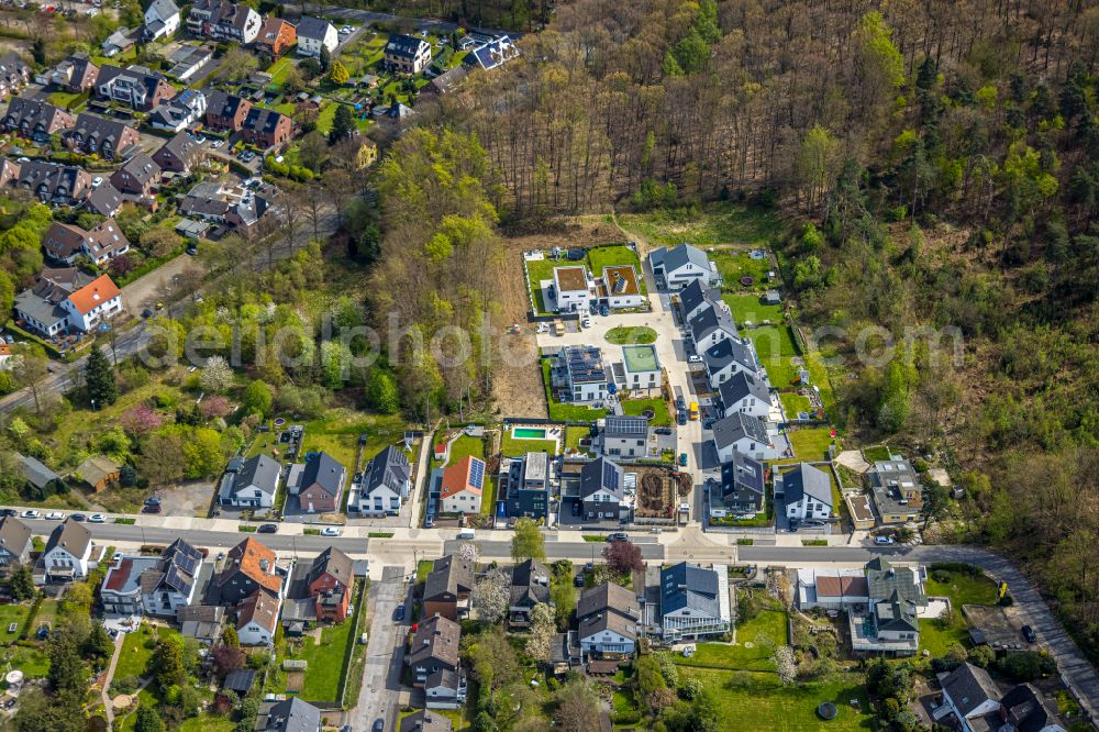 Aerial photograph Witten - Single-family residential area of settlement on Waldstrasse in Witten at Ruhrgebiet in the state North Rhine-Westphalia, Germany