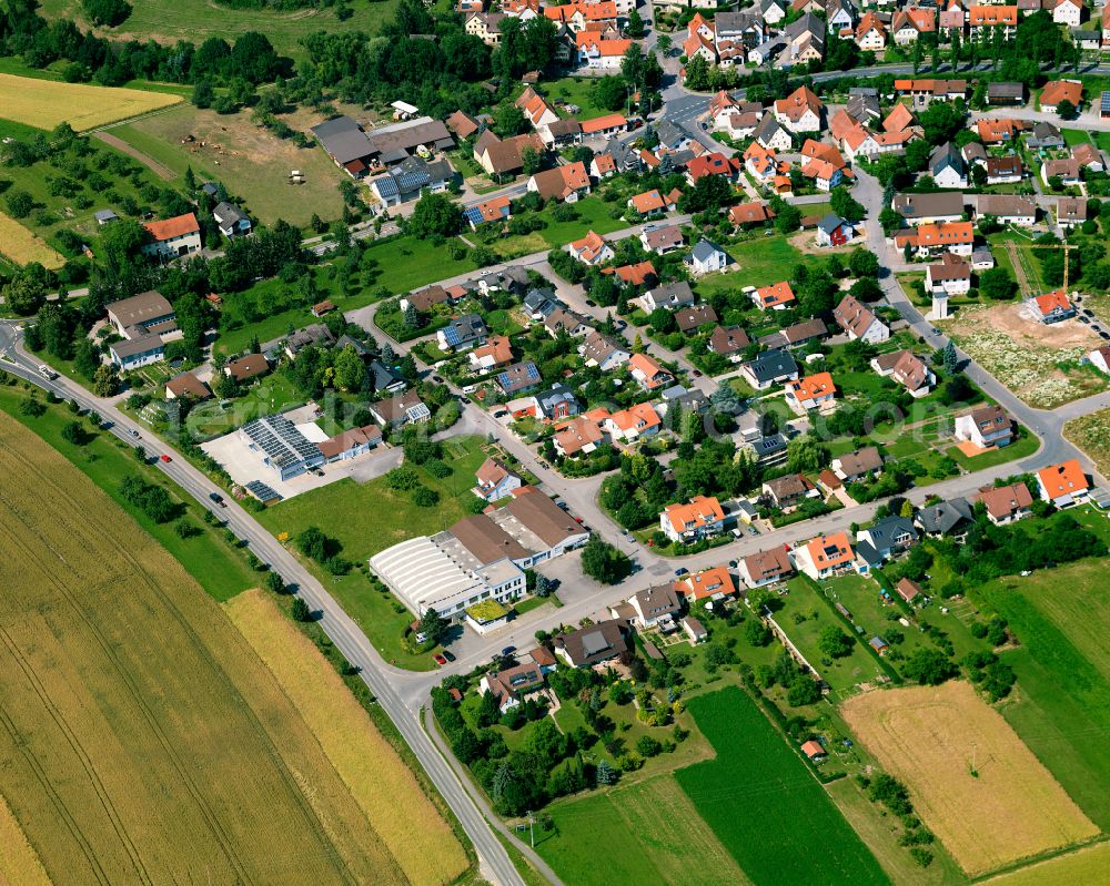 Wendelsheim from above - Single-family residential area of settlement in Wendelsheim in the state Baden-Wuerttemberg, Germany