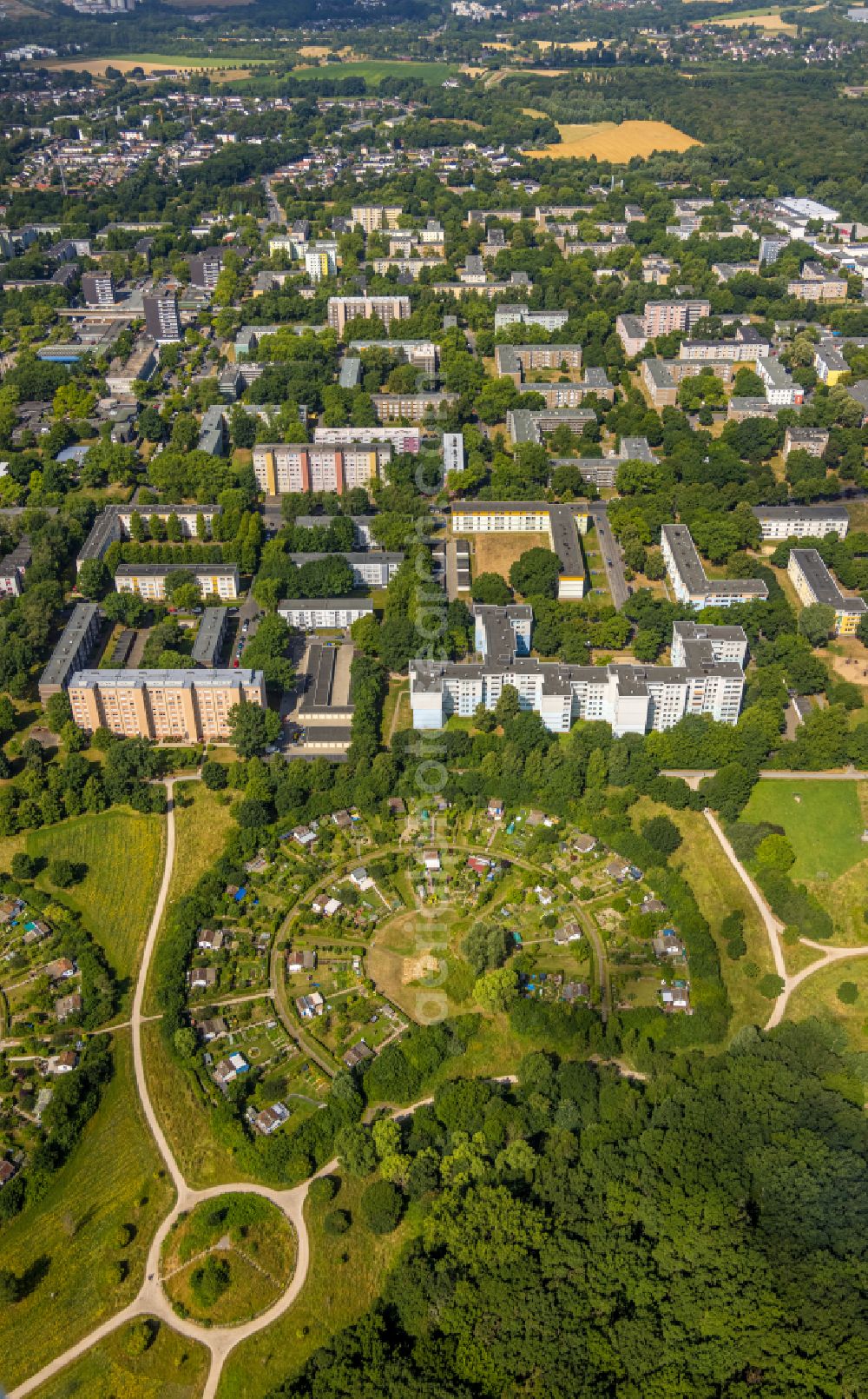 Dortmund from the bird's eye view: Single-family residential area of settlement Am Werzenkonp in Dortmund in the state North Rhine-Westphalia, Germany