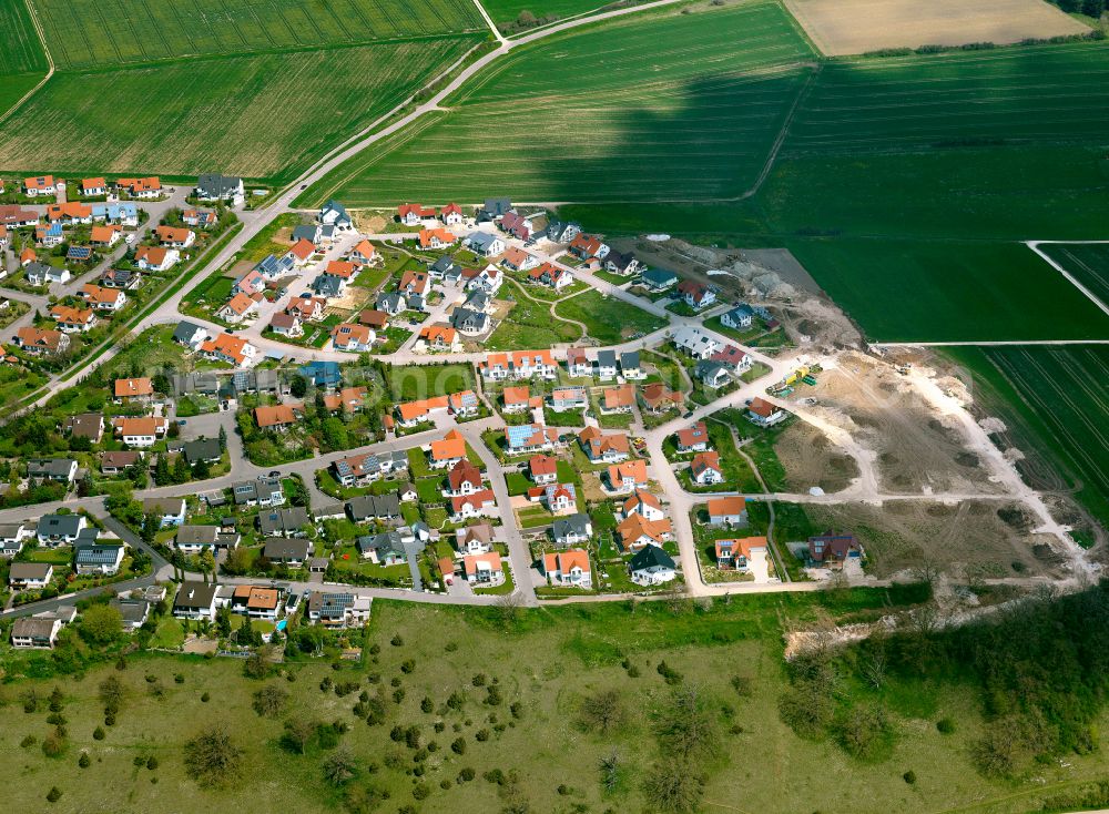 Westerstetten from above - Single-family residential area of settlement in Westerstetten in the state Baden-Wuerttemberg, Germany