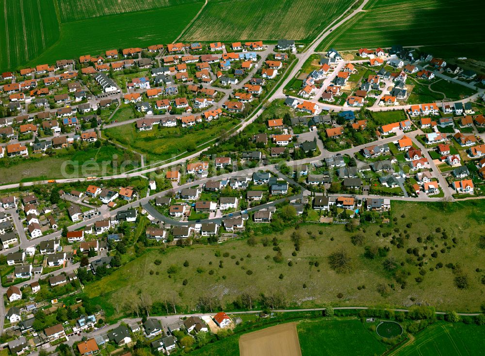 Westerstetten from the bird's eye view: Single-family residential area of settlement in Westerstetten in the state Baden-Wuerttemberg, Germany