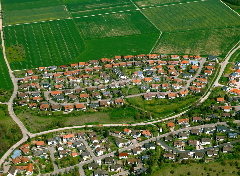 Aerial image Westerstetten - Single-family residential area of settlement in Westerstetten in the state Baden-Wuerttemberg, Germany