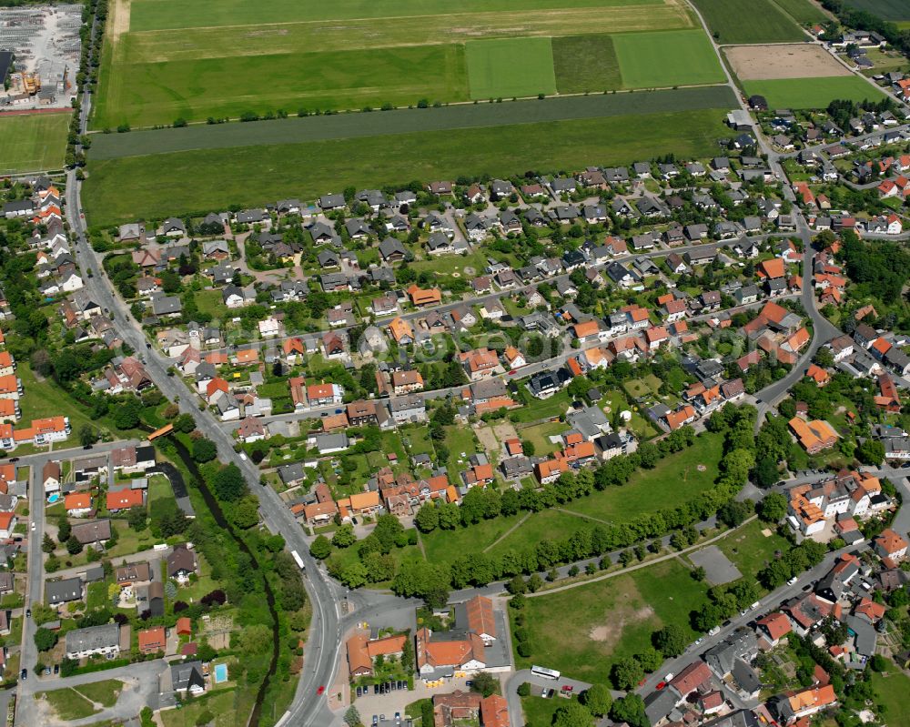 Wiedelah from above - Single-family residential area of settlement in Wiedelah in the state Lower Saxony, Germany