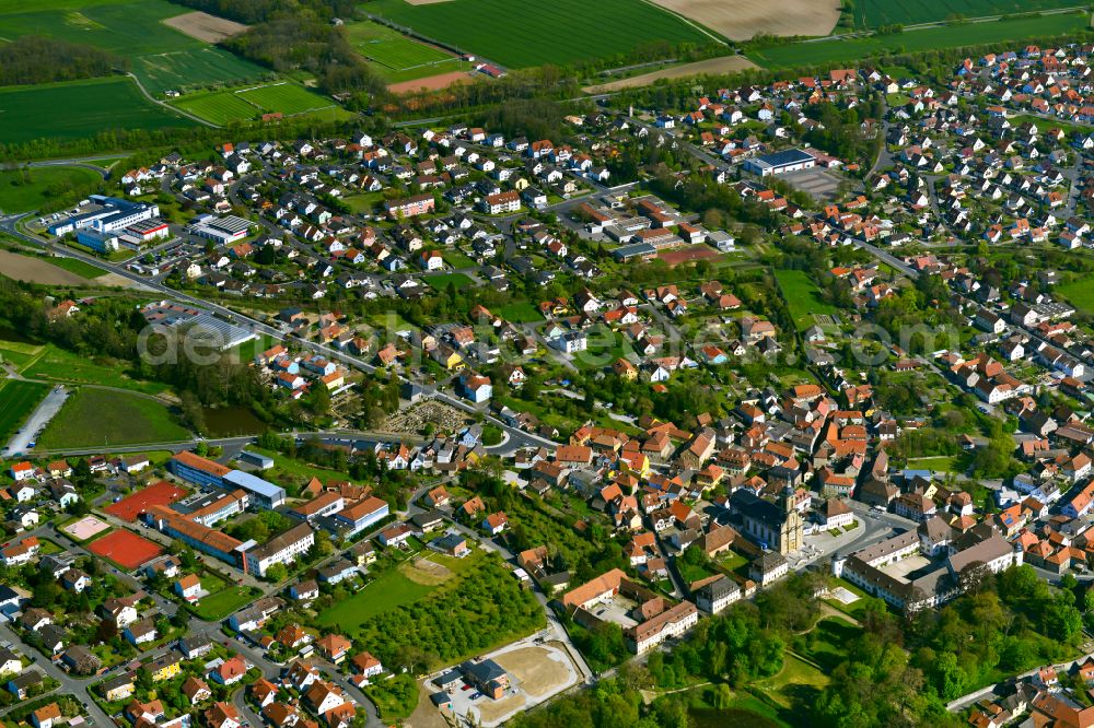 Wiesentheid from the bird's eye view: Single-family residential area of settlement in Wiesentheid in the state Bavaria, Germany