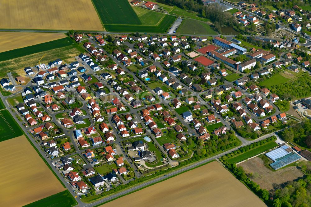 Aerial image Wiesentheid - Single-family residential area of settlement in Wiesentheid in the state Bavaria, Germany