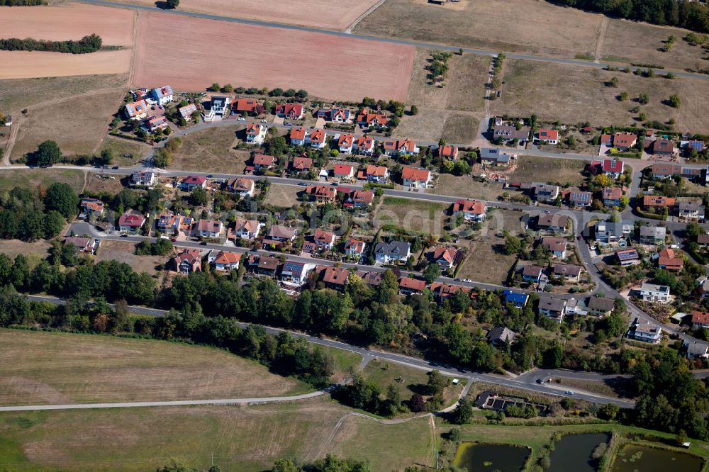 Aerial image Windheim - Single-family residential area of settlement in Windheim in the state Bavaria, Germany