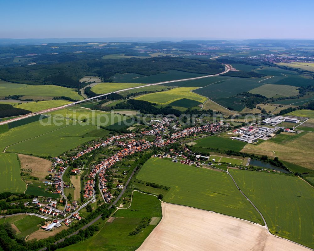 Wingerode from the bird's eye view: Single-family residential area of settlement in Wingerode in the state Thuringia, Germany