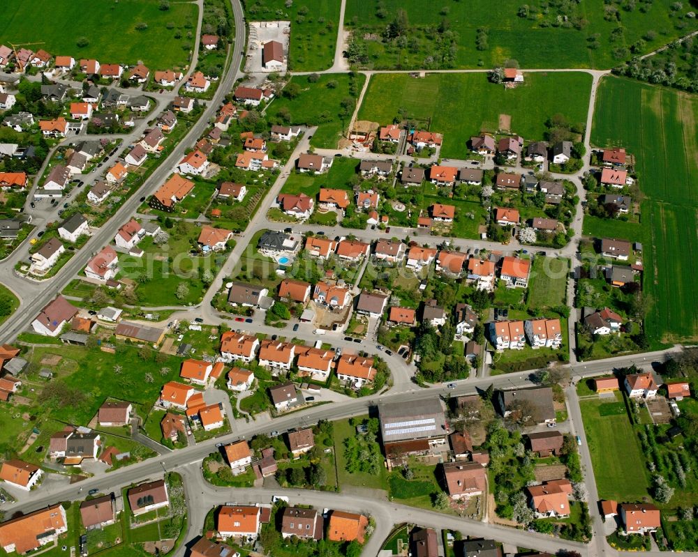 Wäschenbeuren from above - Single-family residential area of settlement in Wäschenbeuren in the state Baden-Wuerttemberg, Germany