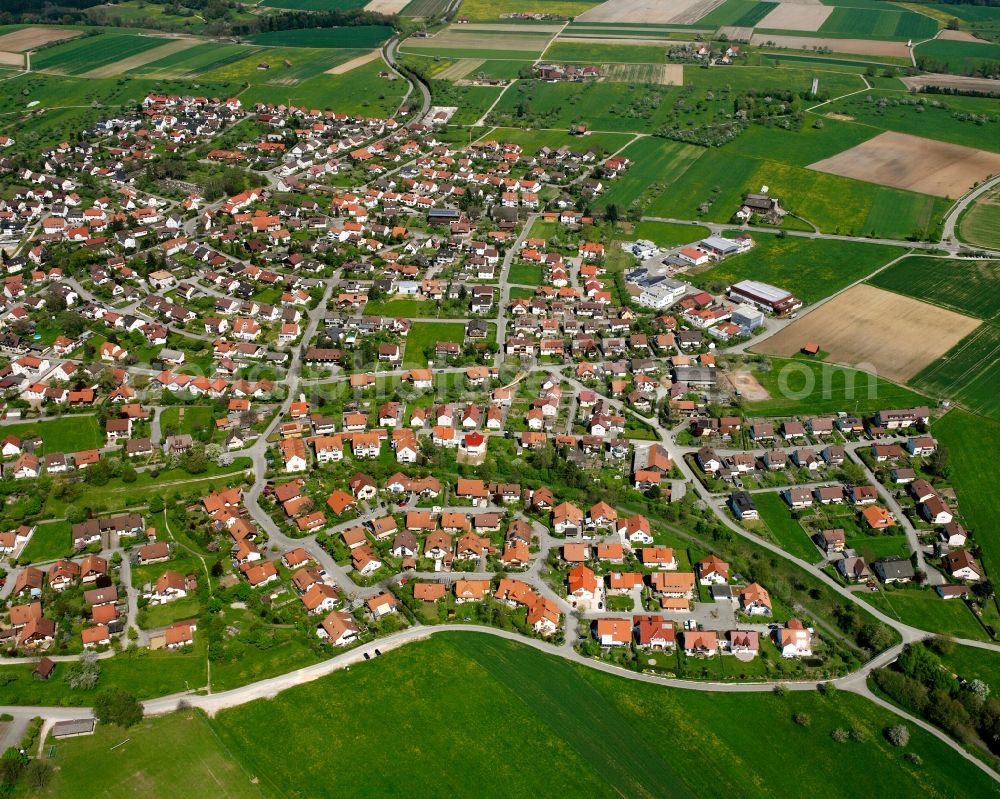 Aerial photograph Wäschenbeuren - Single-family residential area of settlement in Wäschenbeuren in the state Baden-Wuerttemberg, Germany