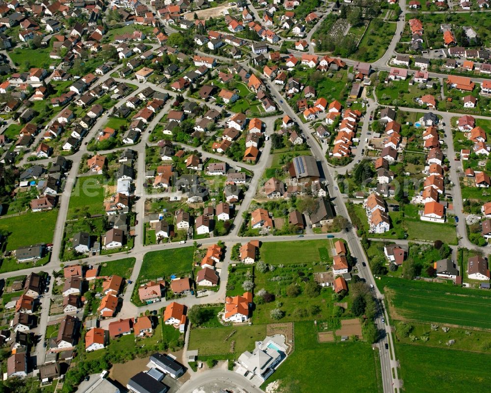 Aerial image Wäschenbeuren - Single-family residential area of settlement in Wäschenbeuren in the state Baden-Wuerttemberg, Germany