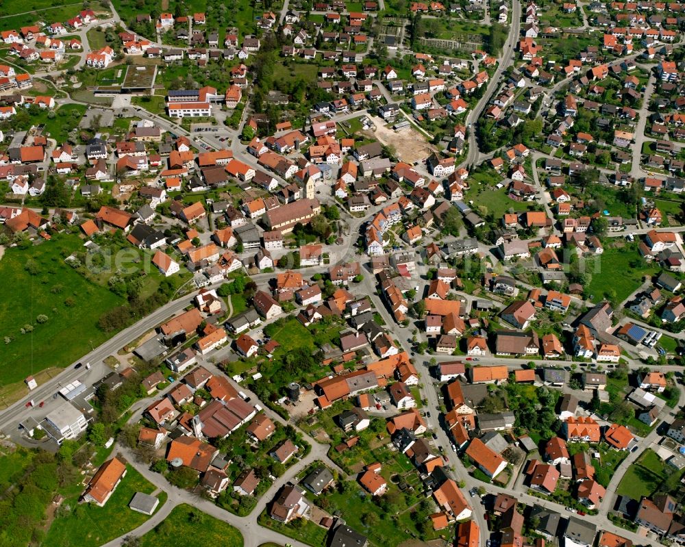 Aerial photograph Wäschenbeuren - Single-family residential area of settlement in Wäschenbeuren in the state Baden-Wuerttemberg, Germany