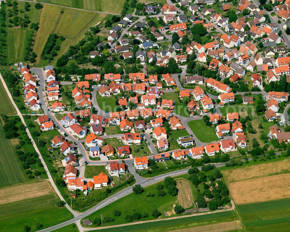 Wurmlingen from the bird's eye view: Single-family residential area of settlement in Wurmlingen in the state Baden-Wuerttemberg, Germany