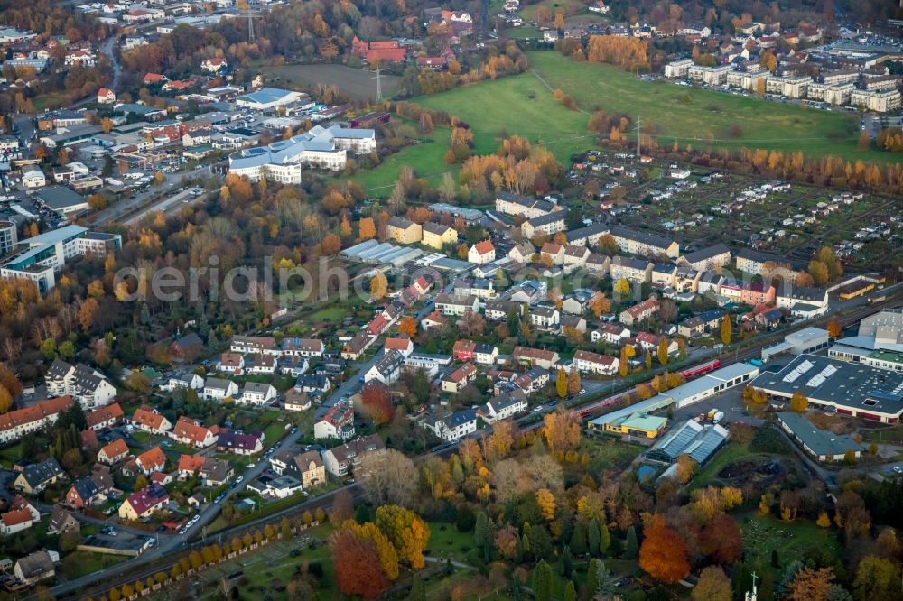 Aerial image Witten - Single-family residential area of settlement Ziegelstrasse Dirschauer Strasse- in Witten in the state North Rhine-Westphalia, Germany