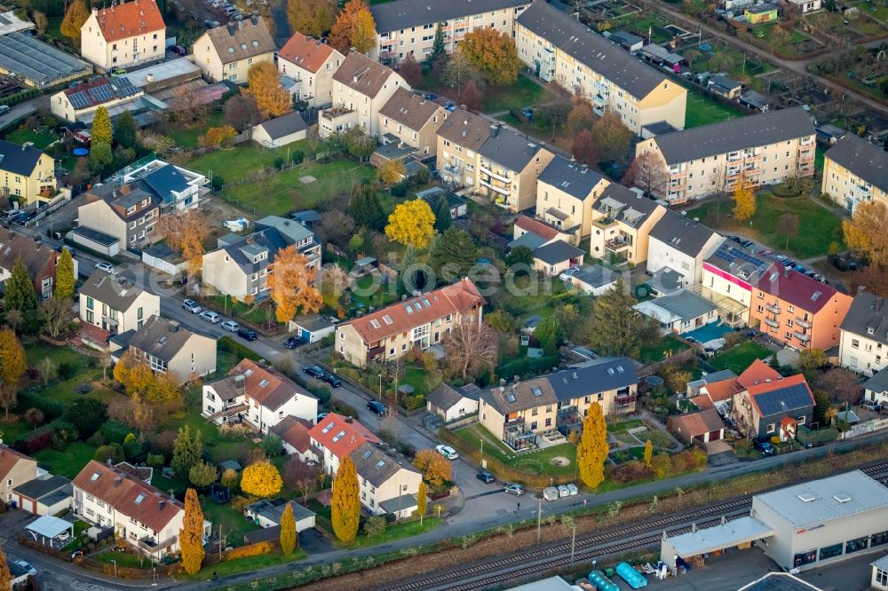 Aerial image Witten - Single-family residential area of settlement Ziegelstrasse Dirschauer Strasse- in Witten in the state North Rhine-Westphalia, Germany