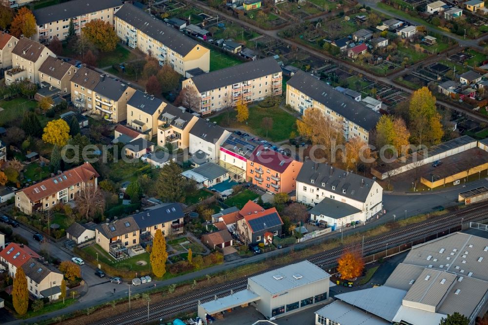 Aerial photograph Witten - Single-family residential area of settlement Ziegelstrasse Dirschauer Strasse- in Witten in the state North Rhine-Westphalia, Germany