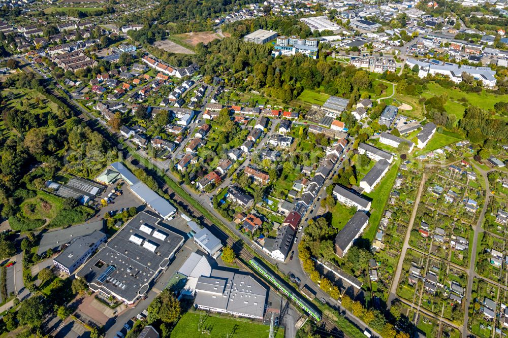 Witten from above - Single-family residential area of settlement Ziegelstrasse Dirschauer Strasse- in Witten in the state North Rhine-Westphalia, Germany