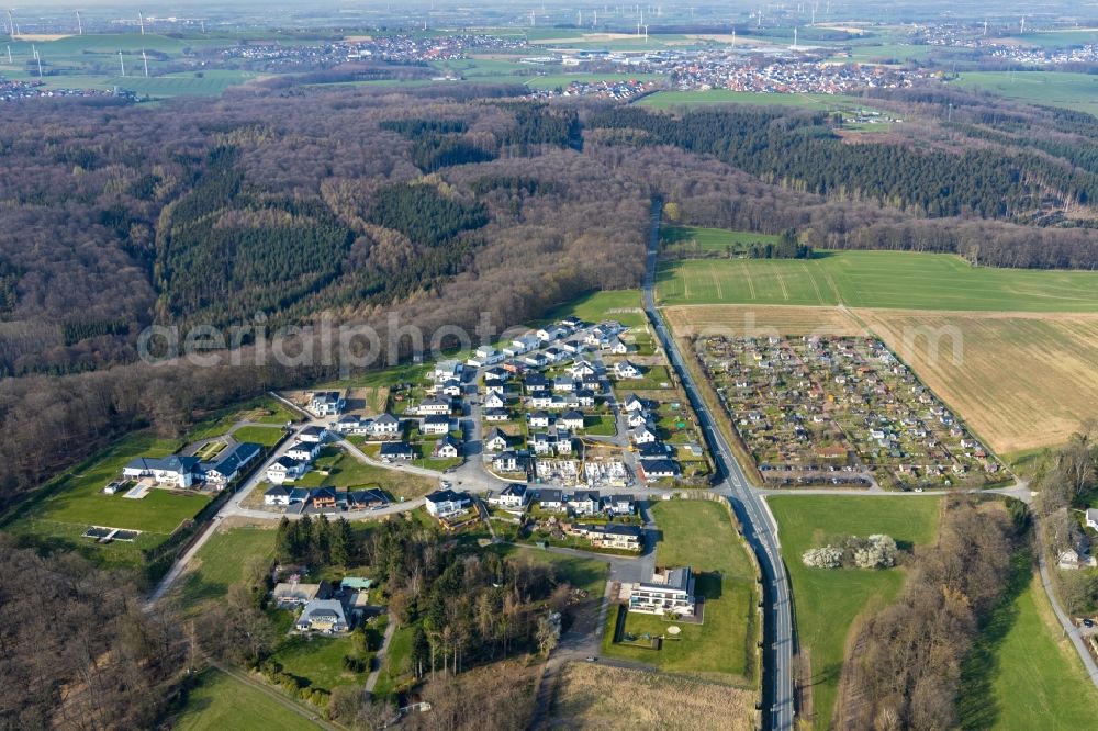 Arnsberg from above - Single-family residential area of settlement zum Dollberg in Arnsberg in the state North Rhine-Westphalia, Germany