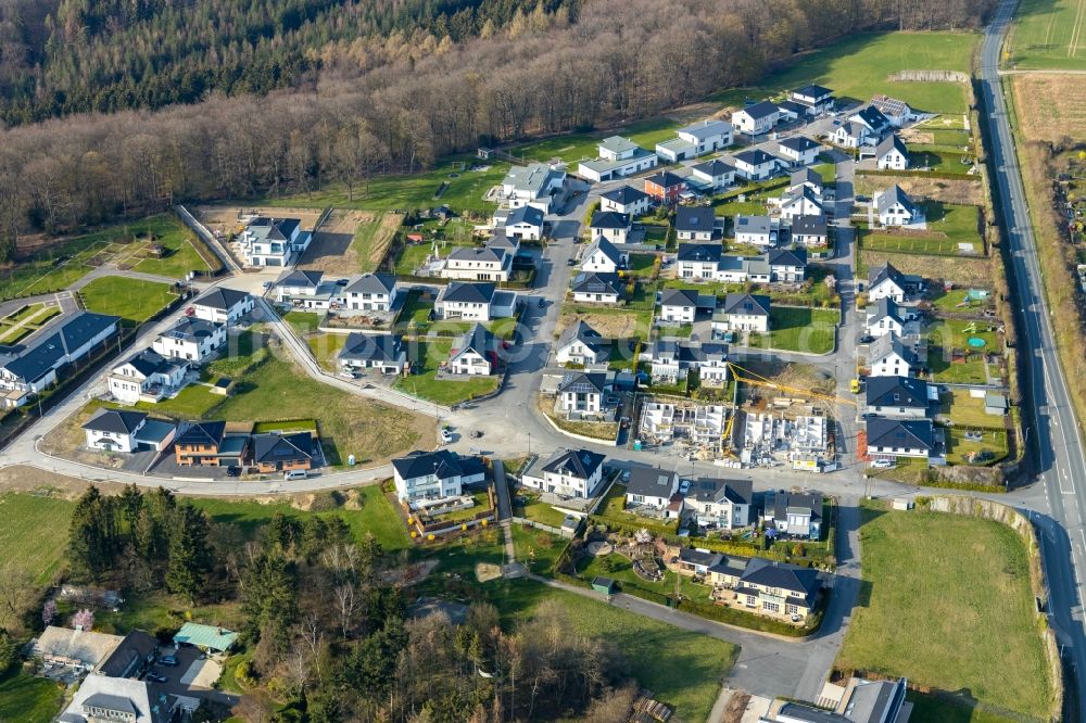 Aerial image Arnsberg - Single-family residential area of settlement zum Dollberg in Arnsberg in the state North Rhine-Westphalia, Germany