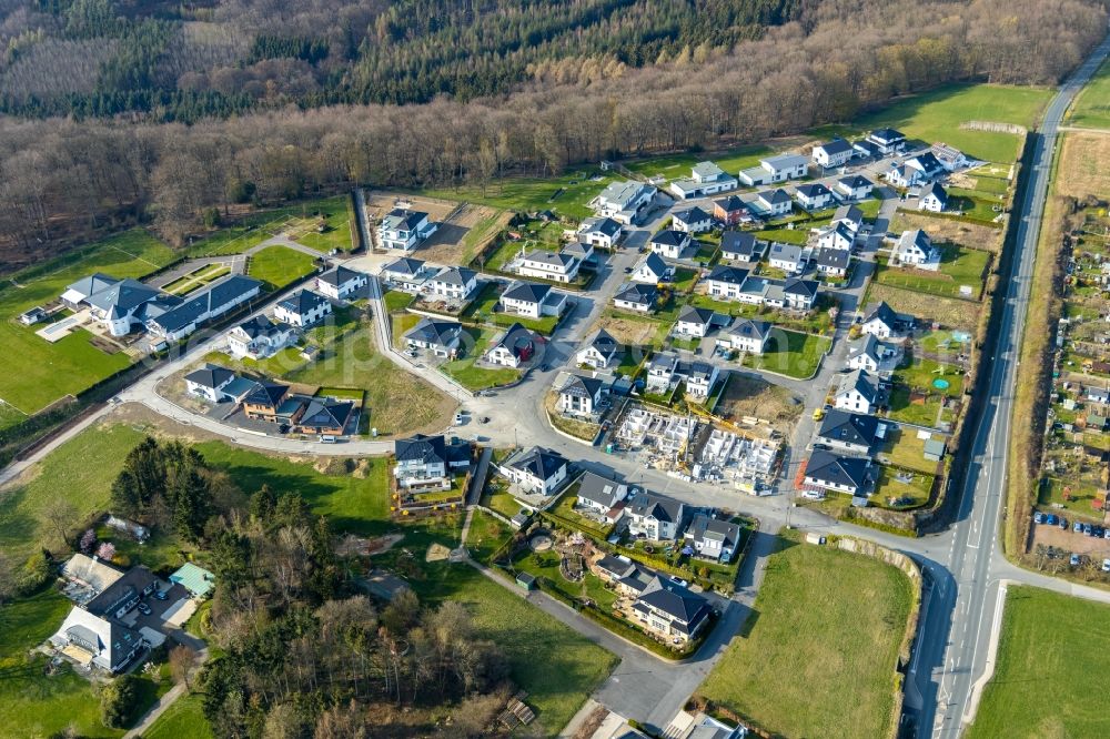 Arnsberg from above - Single-family residential area of settlement zum Dollberg in Arnsberg in the state North Rhine-Westphalia, Germany