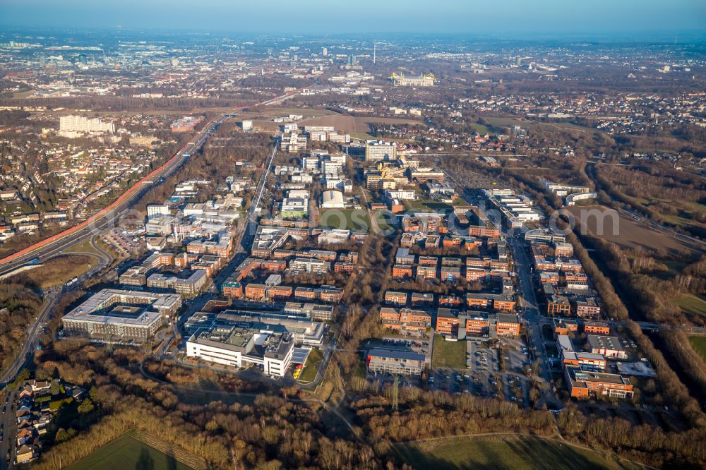 Aerial photograph Barop - Residential areas on the edge of agricultural land in Barop at Ruhrgebiet in the state North Rhine-Westphalia, Germany