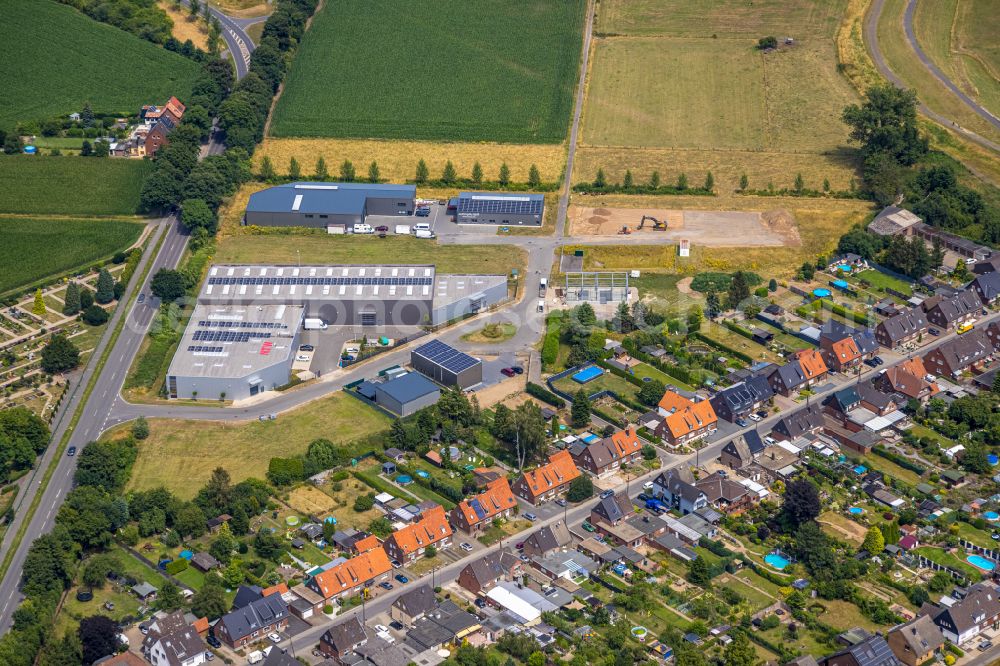 Aerial image Büderich - Residential areas on the edge of agricultural land in Büderich at Ruhrgebiet in the state North Rhine-Westphalia, Germany