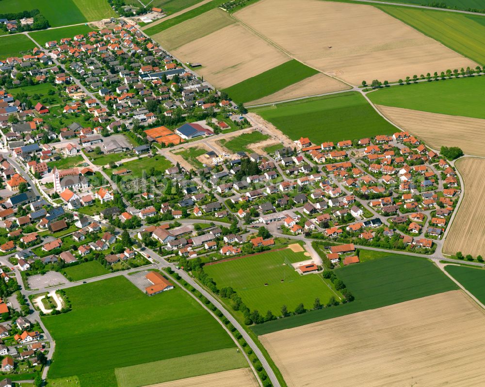 Aerial photograph Berkheim - Residential areas on the edge of agricultural land in Berkheim in the state Baden-Wuerttemberg, Germany