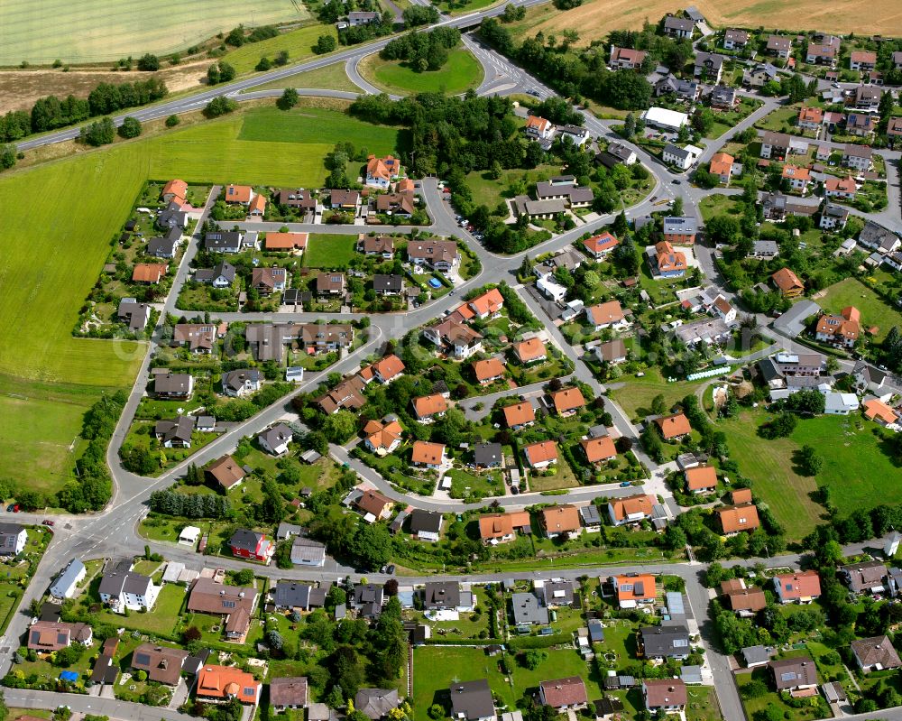 Aerial image Döhlau - Residential areas on the edge of agricultural land in Döhlau in the state Bavaria, Germany