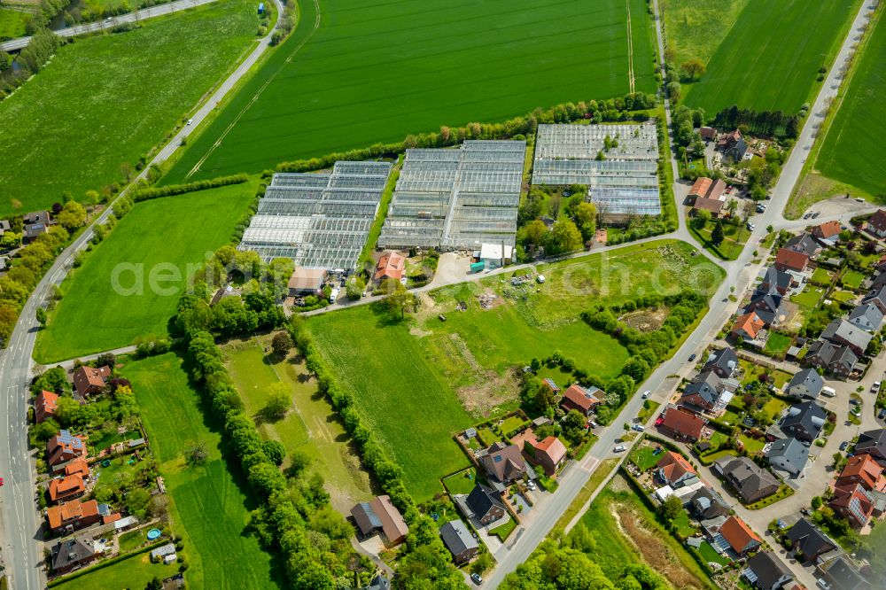 Aerial image Drensteinfurt - Residential areas on the edge of agricultural land in Drensteinfurt in the state North Rhine-Westphalia, Germany