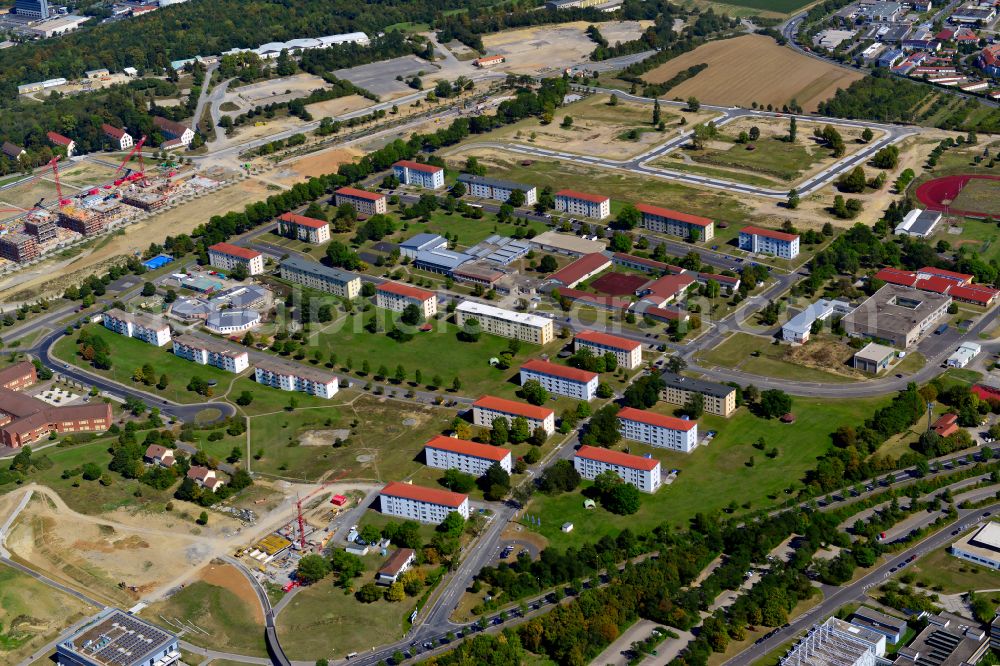 Frauenland from above - Residential areas on the edge of agricultural land in Frauenland in the state Bavaria, Germany