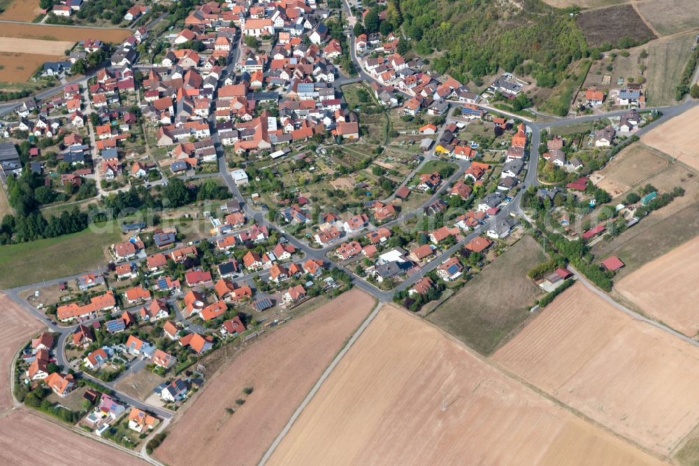 Aerial image Heßdorf - Residential areas on the edge of agricultural land in Heßdorf in the state Bavaria, Germany