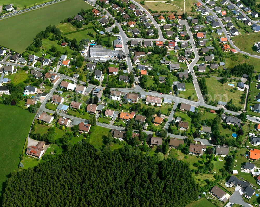 Aerial image Jägersruh - Residential areas on the edge of agricultural land in Jägersruh in the state Bavaria, Germany