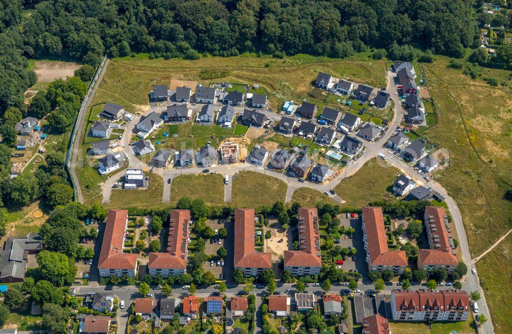 Aerial photograph Jungferntal - Residential areas on the edge of agricultural land in Jungferntal in the state North Rhine-Westphalia, Germany