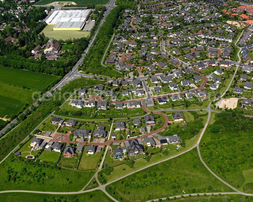 Aerial image Ohlhof - Residential areas on the edge of agricultural land in Ohlhof in the state Lower Saxony, Germany