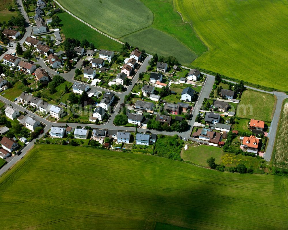 Selbitz from the bird's eye view: Residential areas on the edge of agricultural land in Selbitz in the state Bavaria, Germany