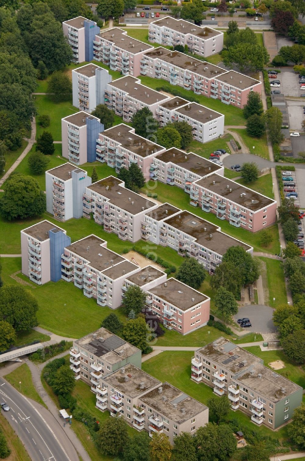 Hagen from above - View of a residential area in Hagen in the state North Rhine-Westphalia