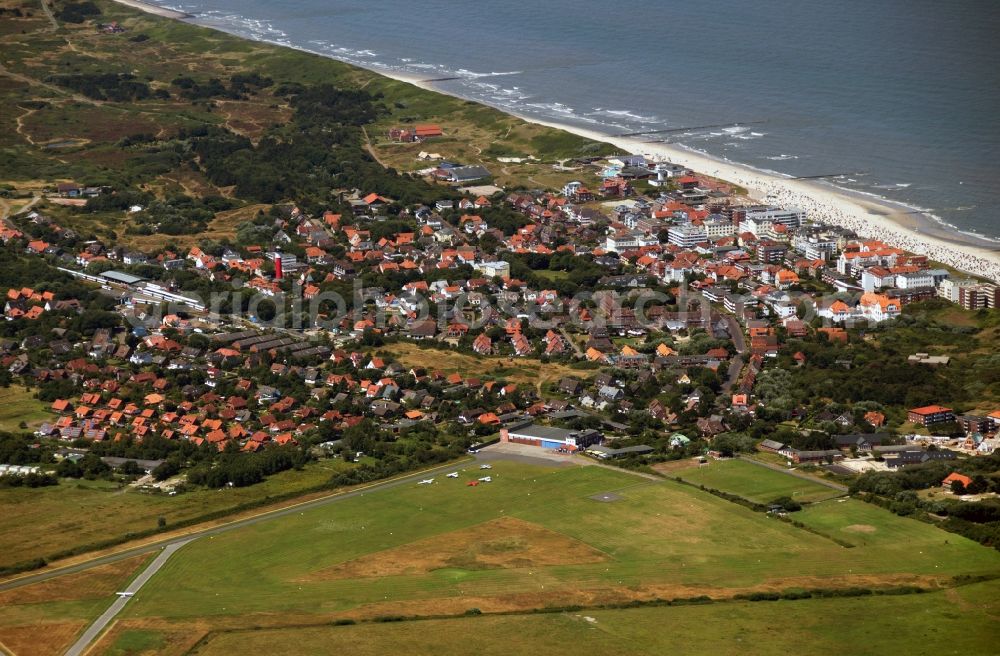 Aerial photograph Wangerooge - View of the residential area of the East Frisian island of Wangerooge in the state Lower Saxony