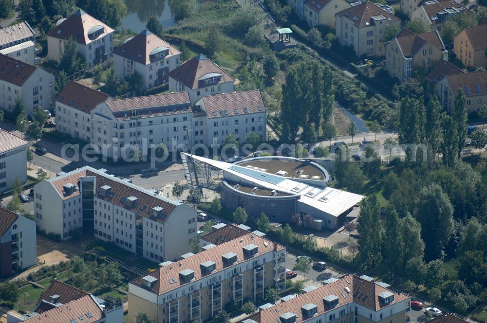 Berlin from above - Blick auf den Jugendclub an der Achillesstraße Ecke Röländer Strasse im Wohngebiet / Neubaugebiet Karow-Nord.