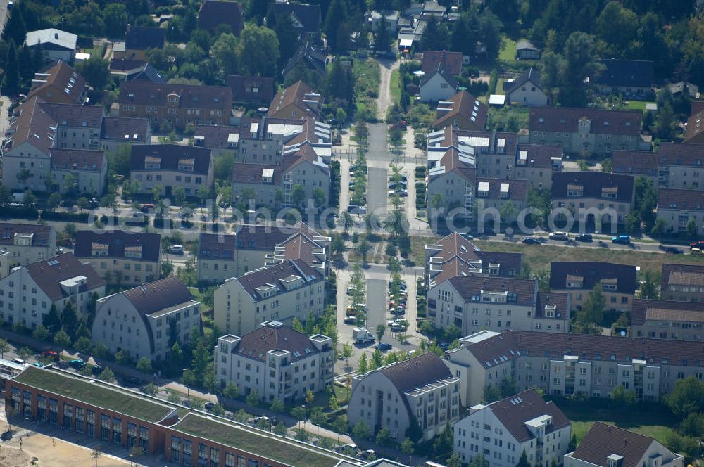 Berlin from the bird's eye view: Blick auf Mehrfamilienhäuser Achillesstraße, der Busonistraße und der Rutenzeile im Wohngebiet / Neubaugebiet Karow-Nord.