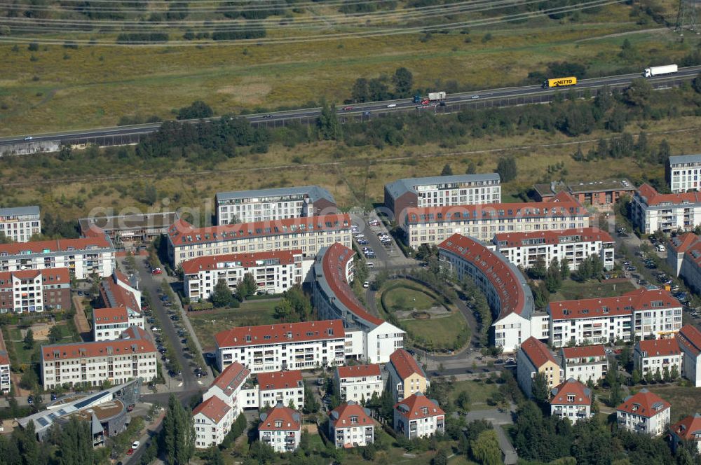 Berlin from above - Blick auf Mehrfamilienhäuser an der Achillesstraße Ecke Röländer Straße Ecke Ballonplatz Ecke Pfannschmidtstraße im Wohngebiet / Neubaugebiet Karow-Nord.