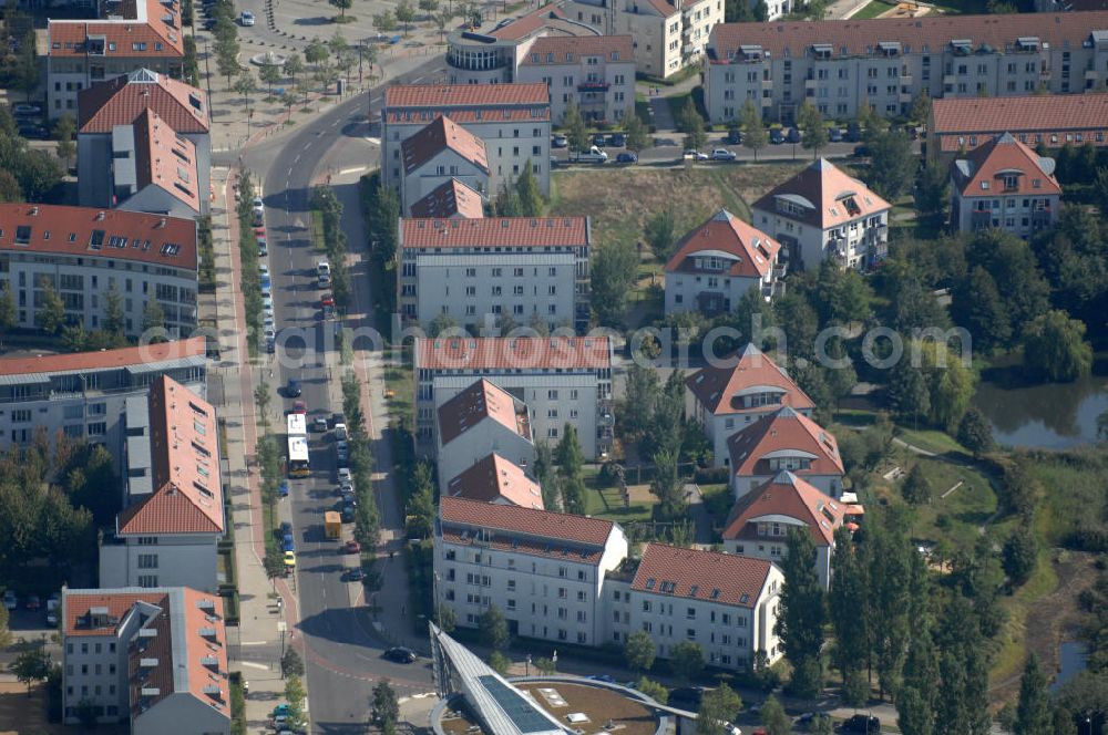 Aerial image Berlin - Blick auf Mehrfamilienhäuser an der Achillesstraße im Wohngebiet / Neubaugebiet Karow-Nord.