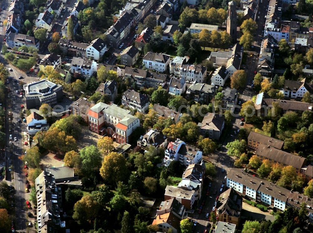 Köln from above - View of a residential area in the district Lindenthal in Cologne along the Gleueler Strasse in the state North Rhine-Westphalia