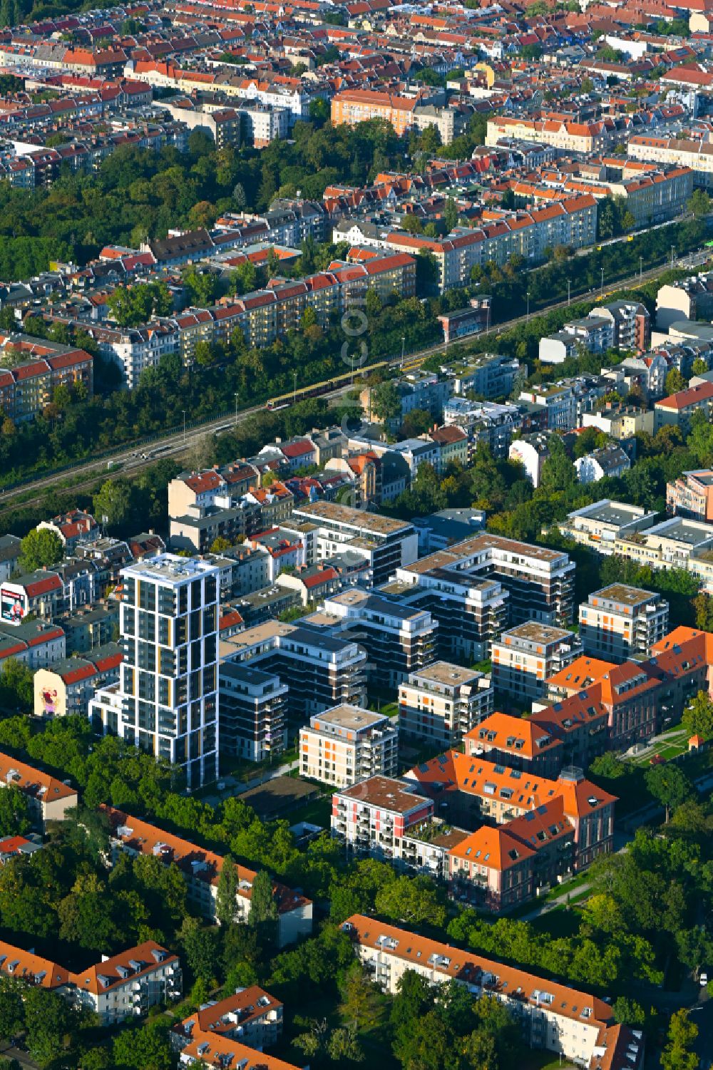 Berlin from above - Residential area on Mariendorfer Weg in the Neukoelln district of Berlin