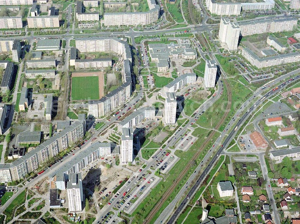 Berlin - Marzahn from the bird's eye view: Wohngebiet an der Marzahner Promenade in Berlin - Marzahn.