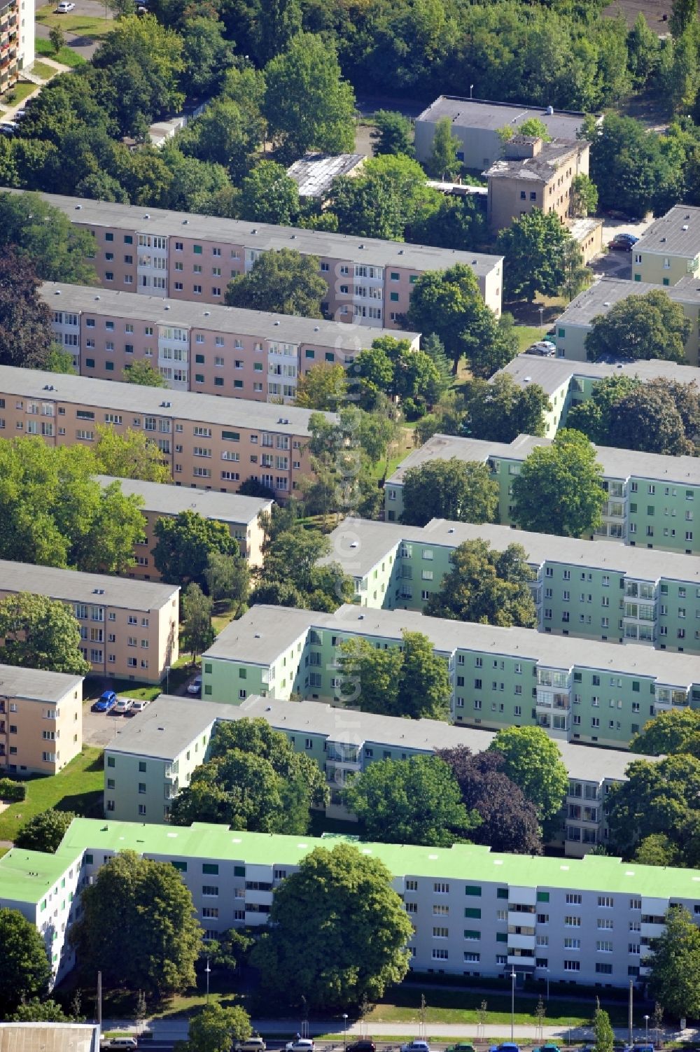 Möckern from the bird's eye view: View of residential area in Möckern in Saxony-Anhalt