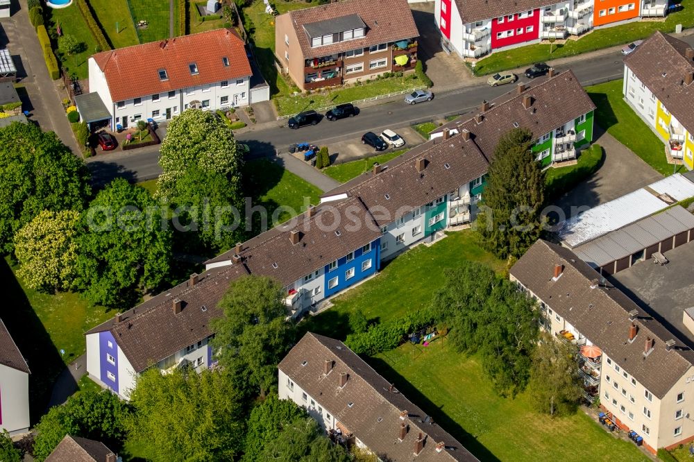 Hamm from the bird's eye view: Residential a multiple dwelling settlement as a participant in a facade competition in Hamm in North Rhine -Westphalia