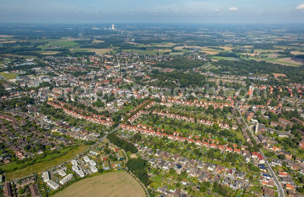 Lünen from above - Residential area of the multi-family house settlement Alte Kolonie Brambauer in Luenen in the state North Rhine-Westphalia